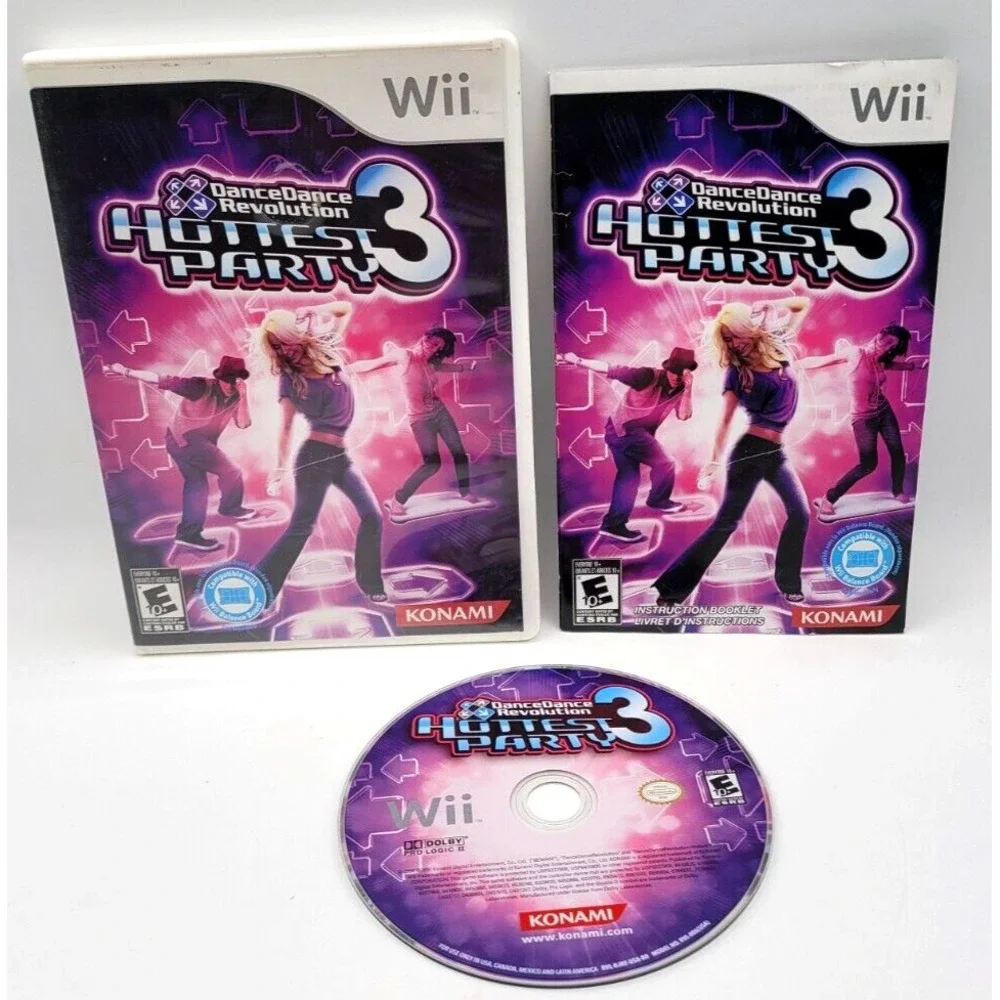 Dance Dance Revolution: Hottest Party 3 (Nintendo Wii, 2009) CIB Complete Tested